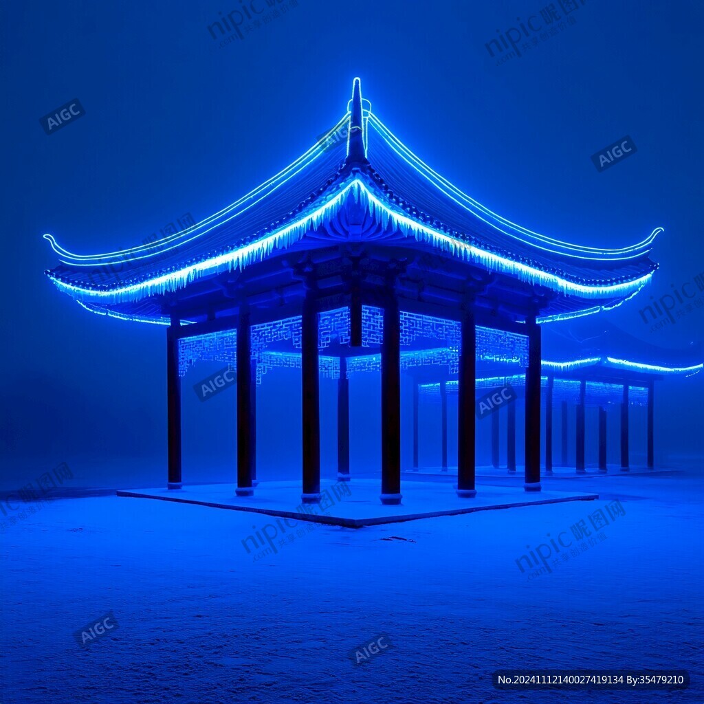 廊亭夜景