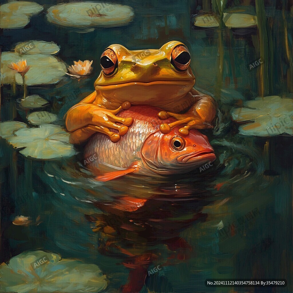 美蛙魚頭插畫