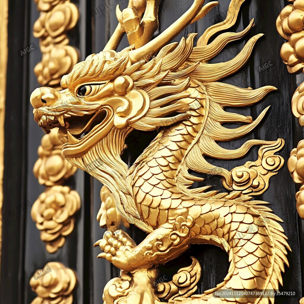 金色龍浮雕