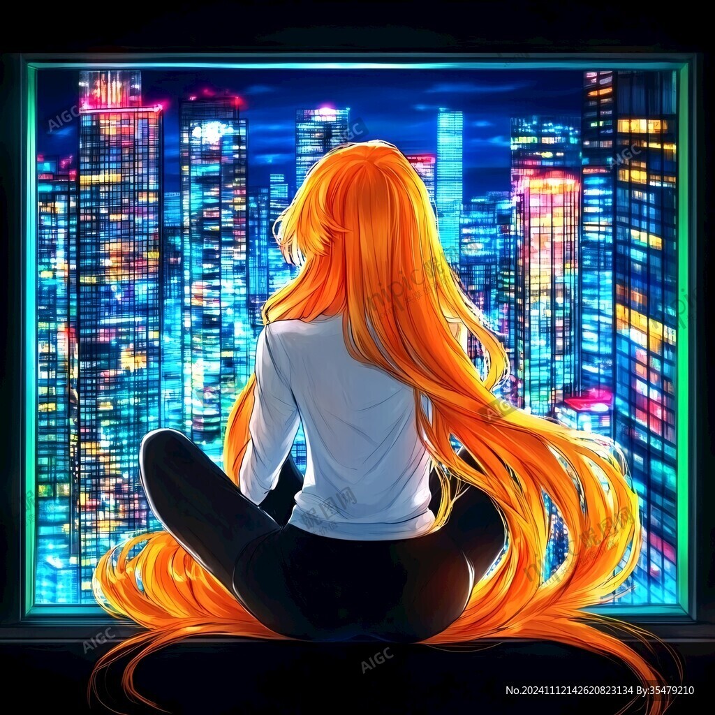 遠眺大樓的女子
