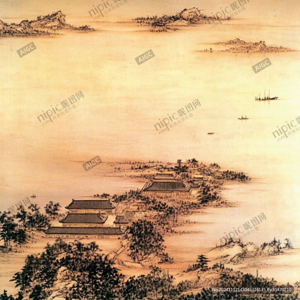 倚霞橫琴圖頁