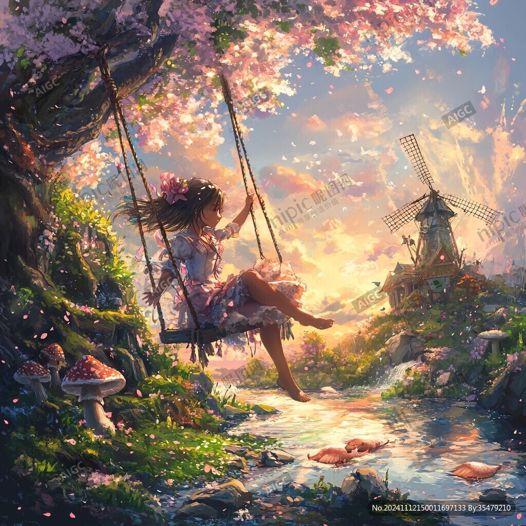 二次元夢幻插畫