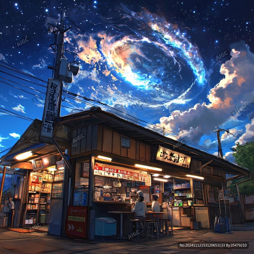 動漫場景插畫