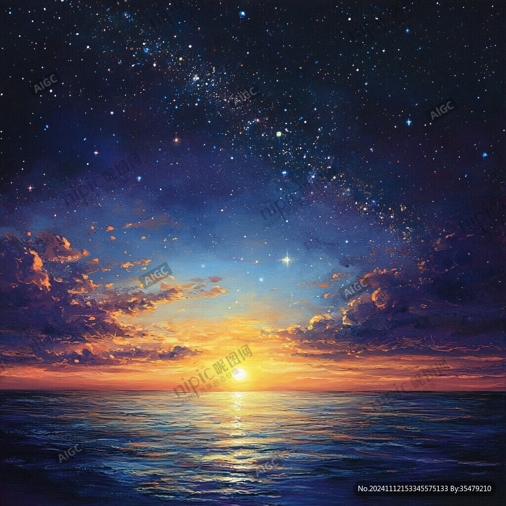 大海星空夢(mèng)幻背景