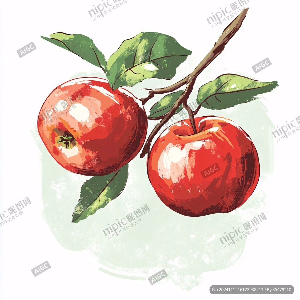 紅蘋果插畫