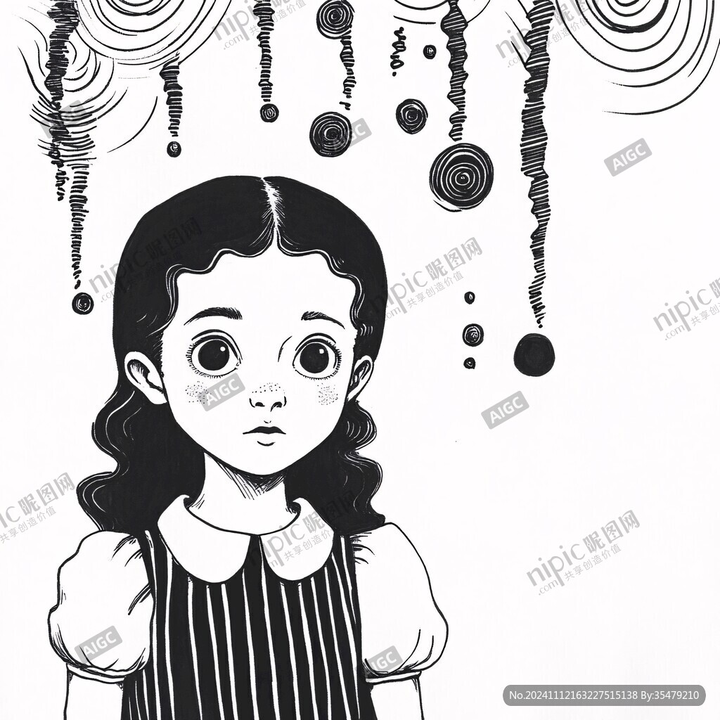 小女孩系列插畫