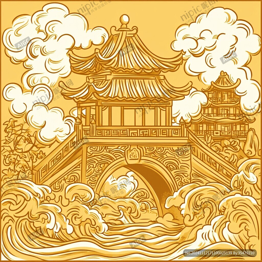 國(guó)潮黃鶴樓建筑