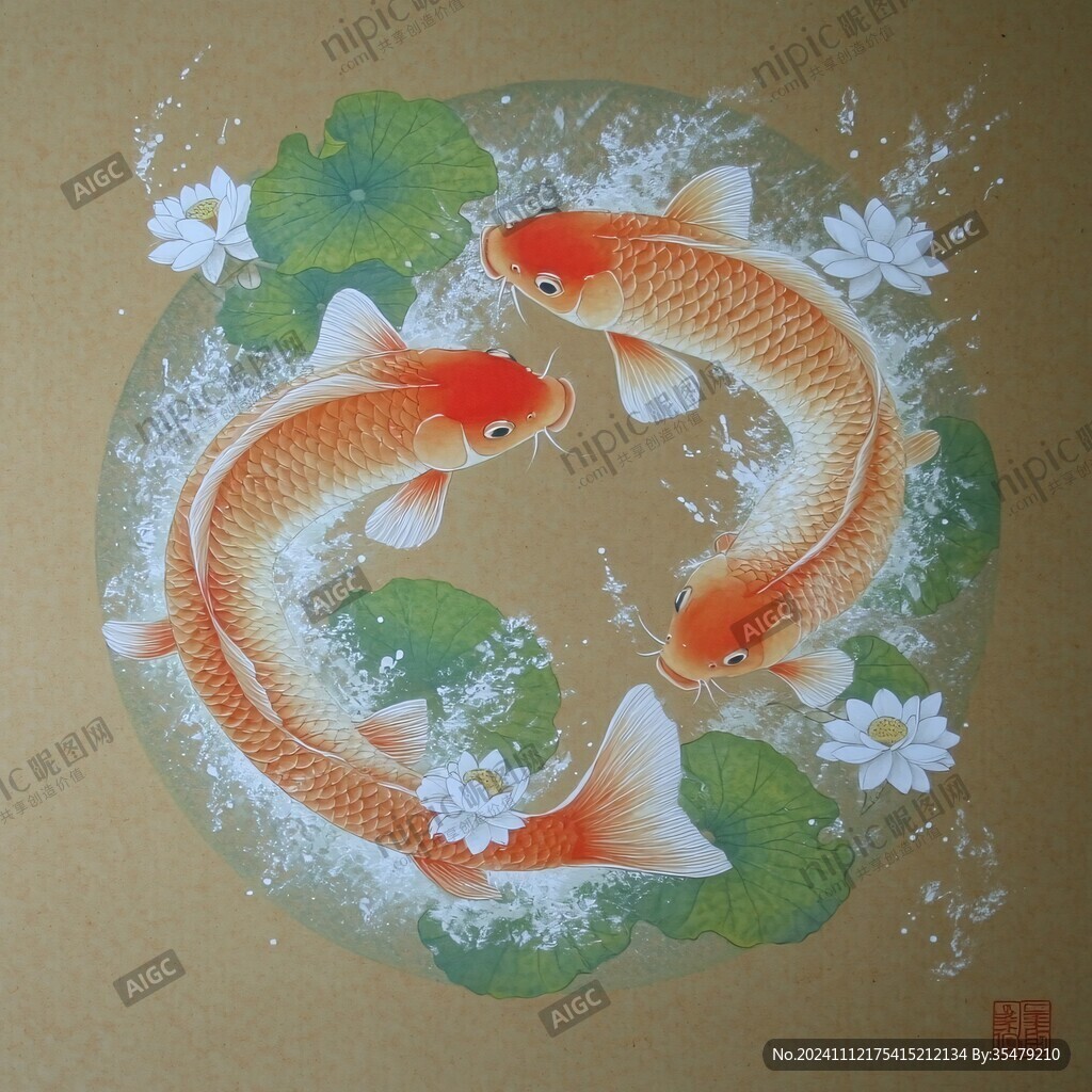 雙魚生財(cái)圖