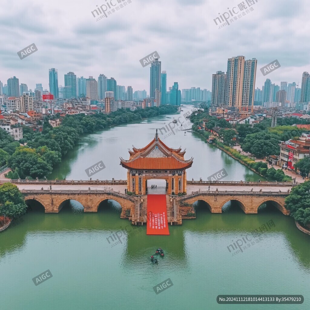 航拍千燈湖