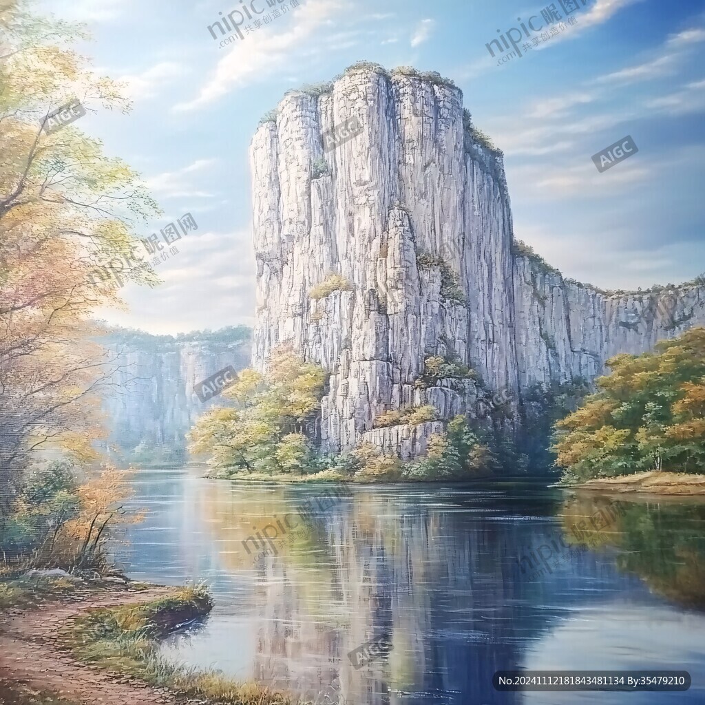 油畫山水風(fēng)景