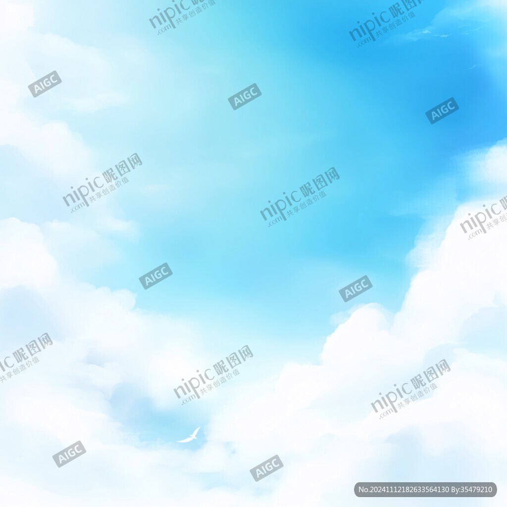 手繪云朵天空背景