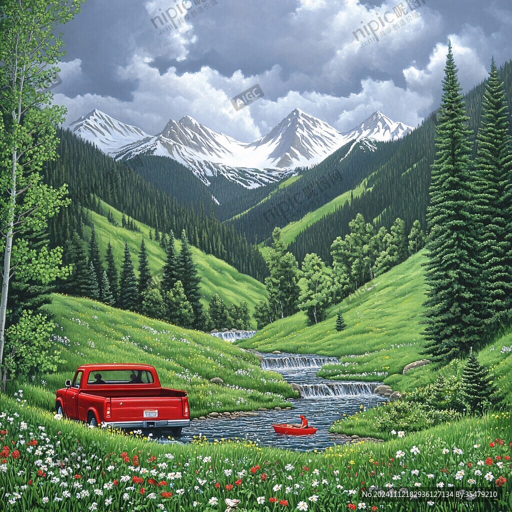 汽車風景畫