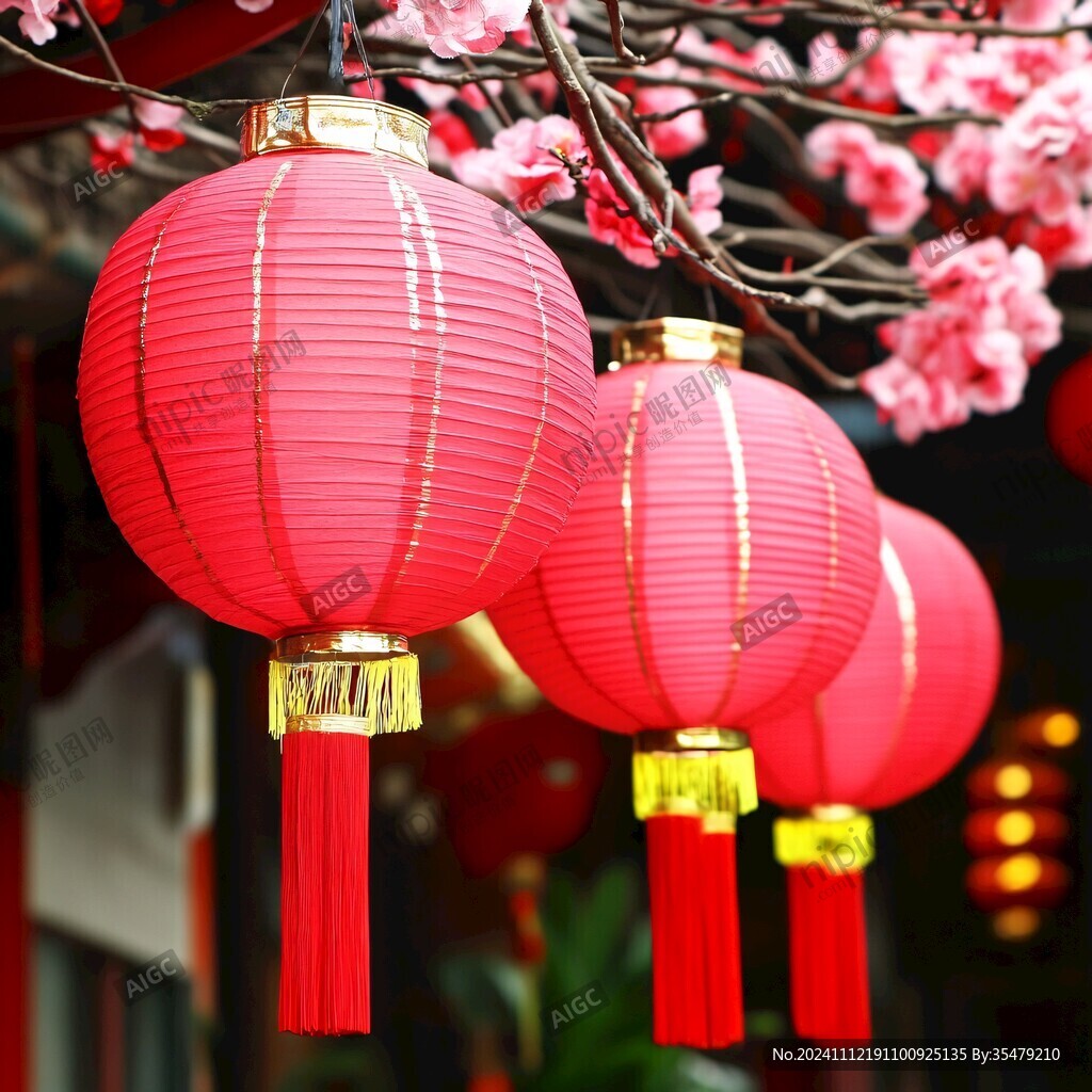 春節掛燈大紅燈籠