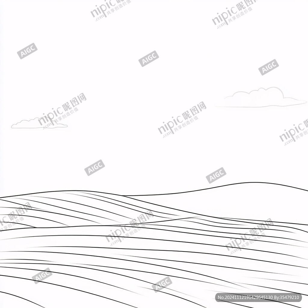 阿拉善旅游線描插畫