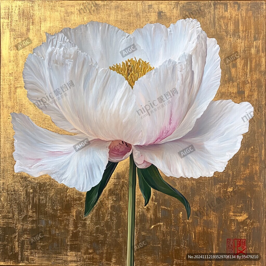 銀蓮花掛畫