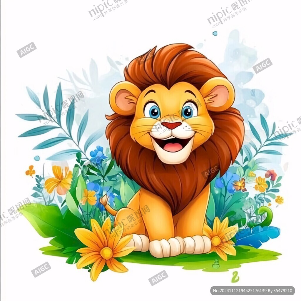 獅子卡通獅子插畫