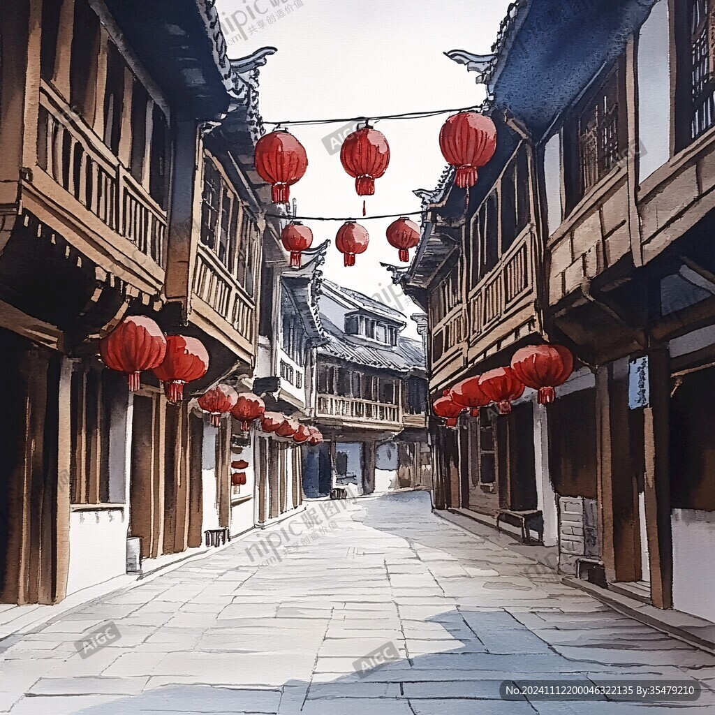 古街插畫
