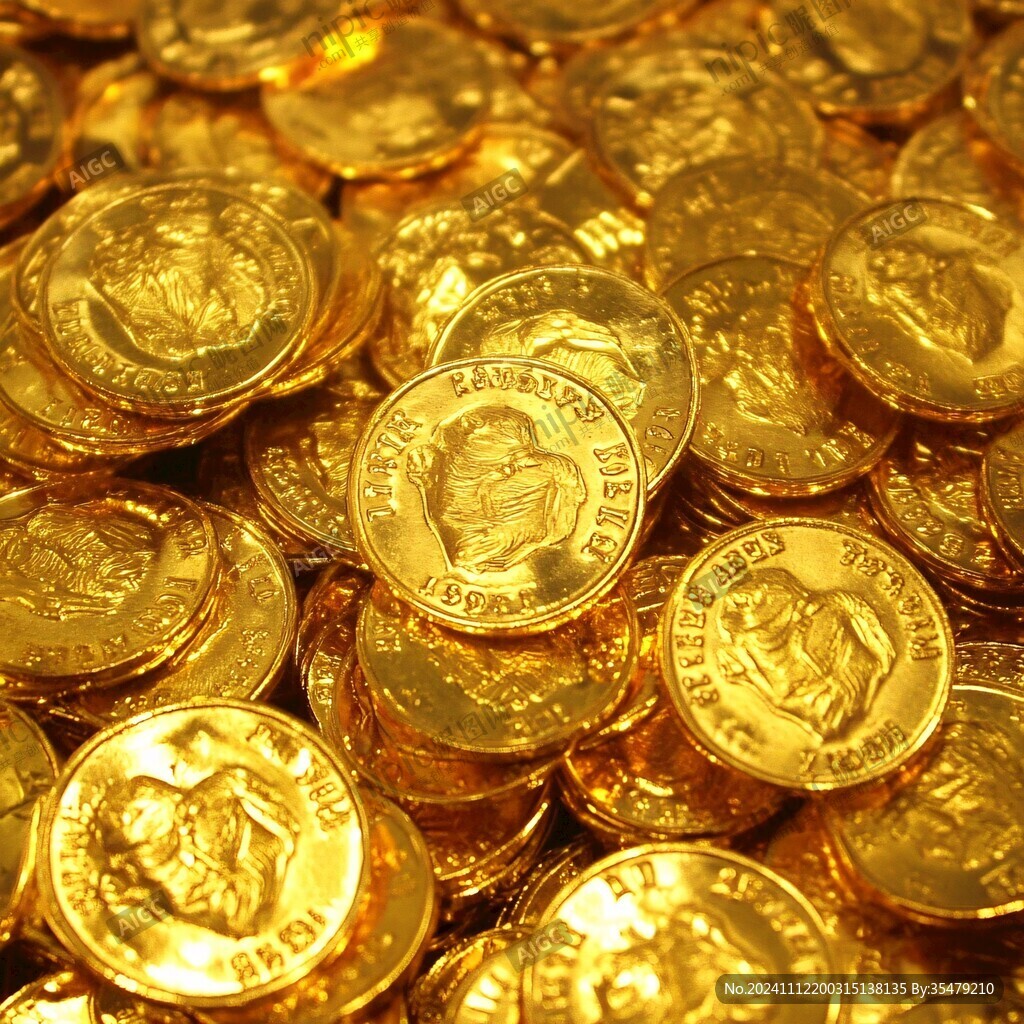 金色錢幣金錢多多