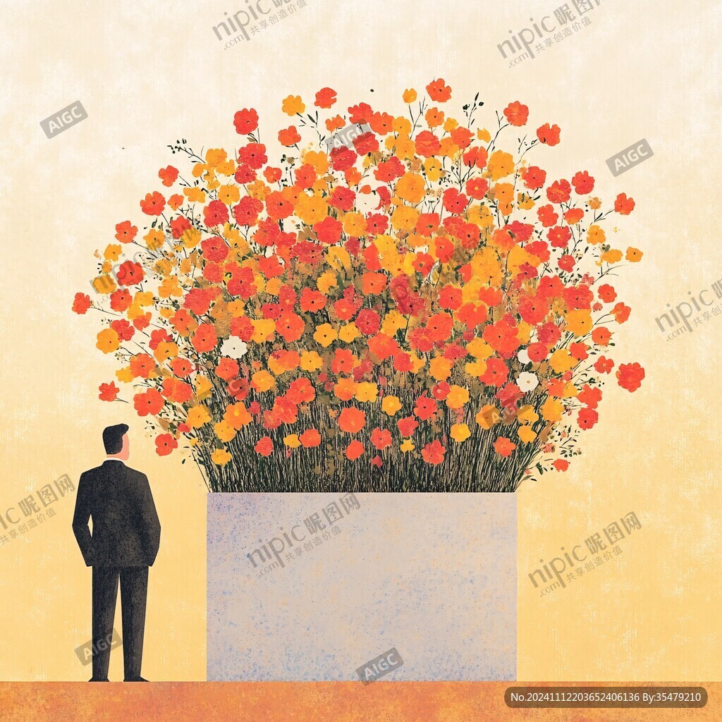 花束壁畫