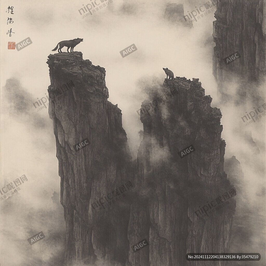 新水墨登高遠望