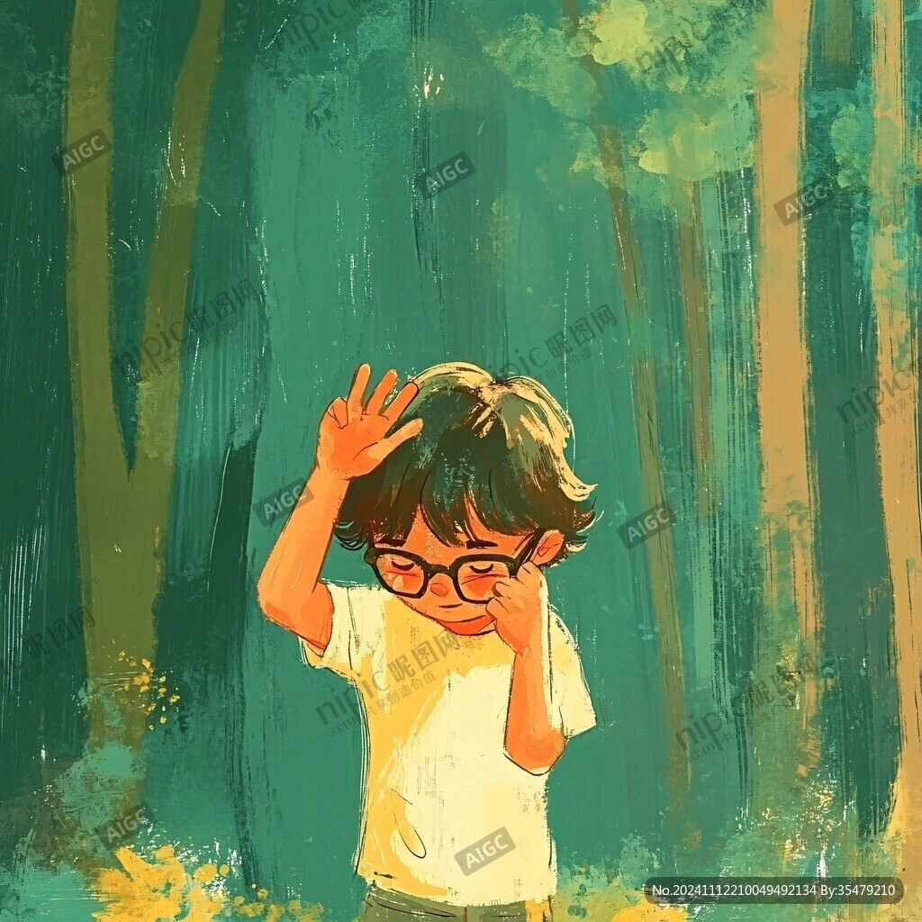 唯美小男孩插畫