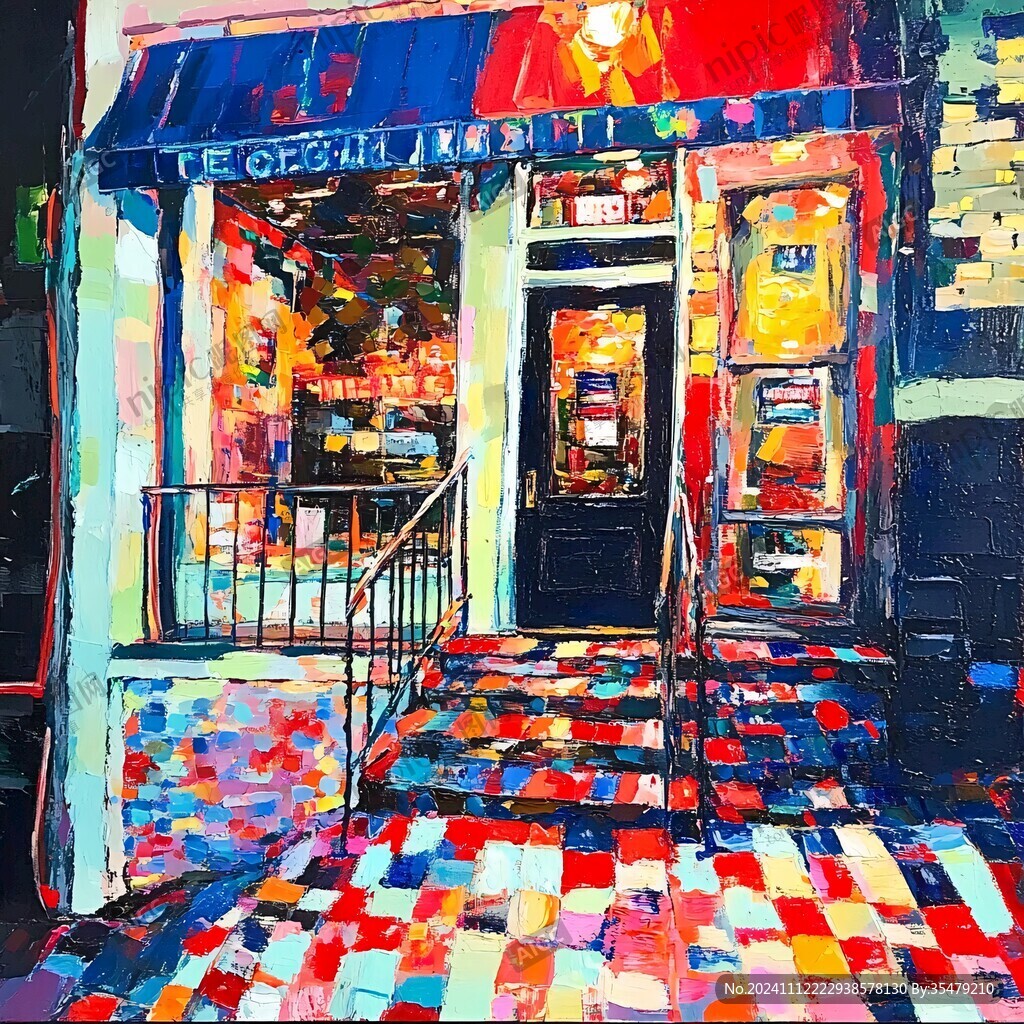 街邊小店插畫