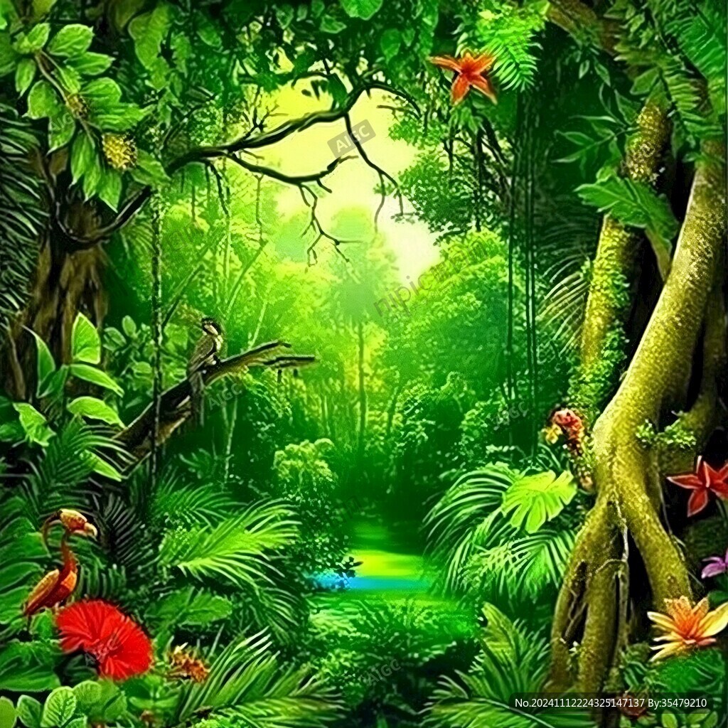 夢幻森林立體畫