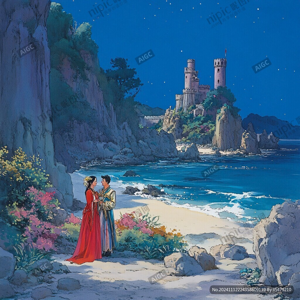 歐式風景人物