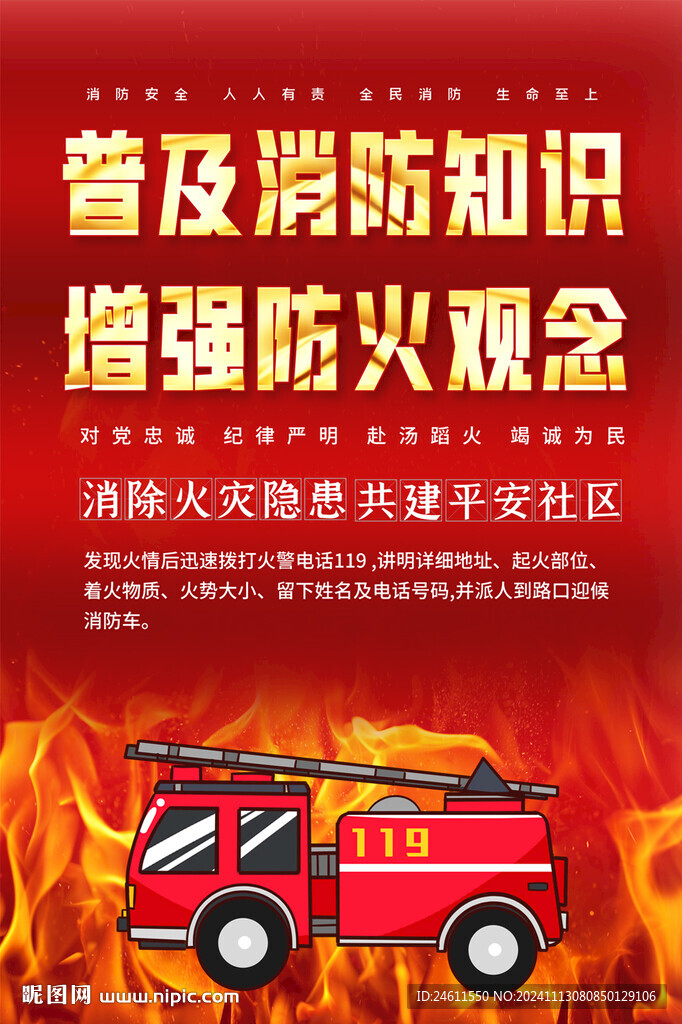 社區(qū)消防安全宣傳海報(bào)