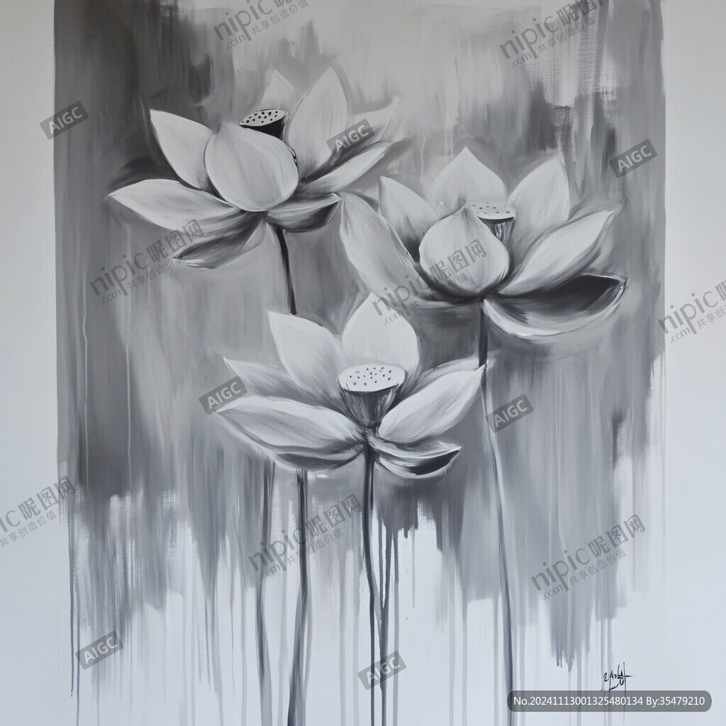 禪意蓮花壁畫
