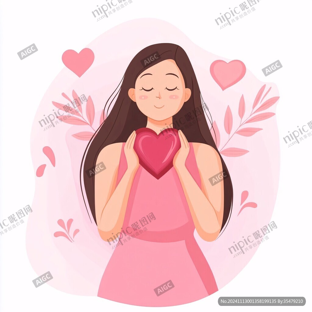 手捧愛心插畫