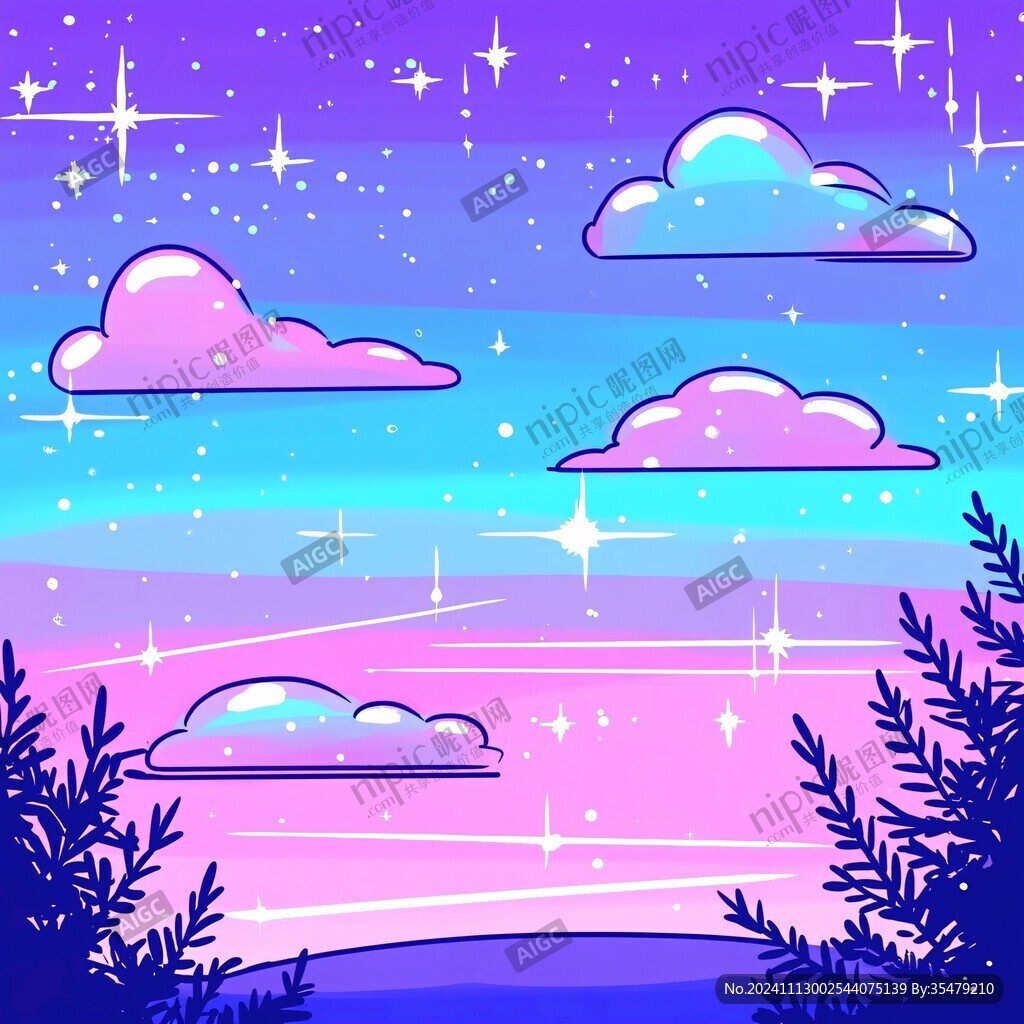 卡通夜空背景