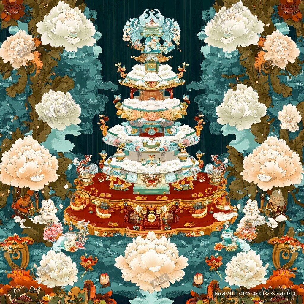 夢幻蛋糕插畫