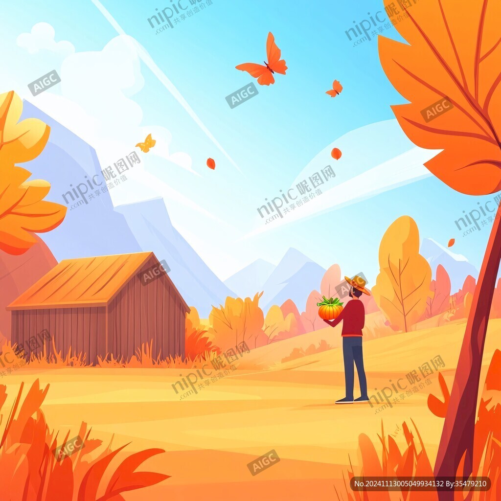 賞秋景的人