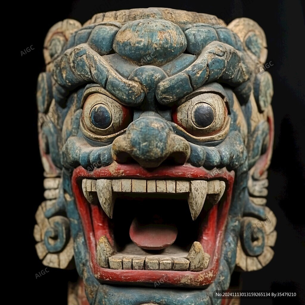 泥塑獸頭