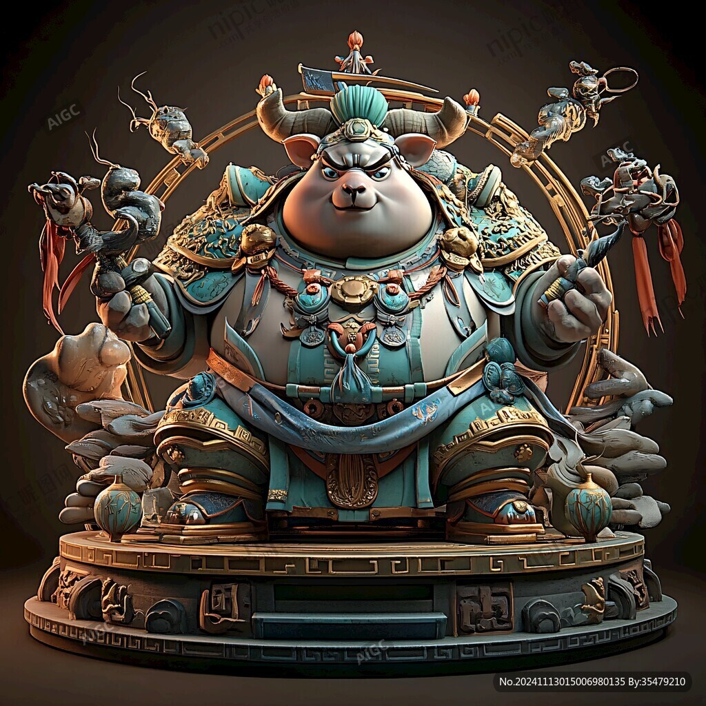 熊貓青銅人插畫