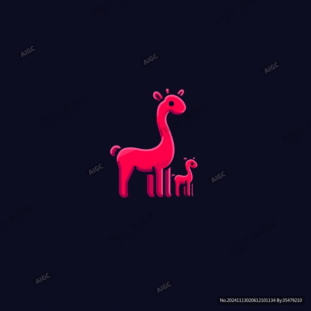 漸變動物logo