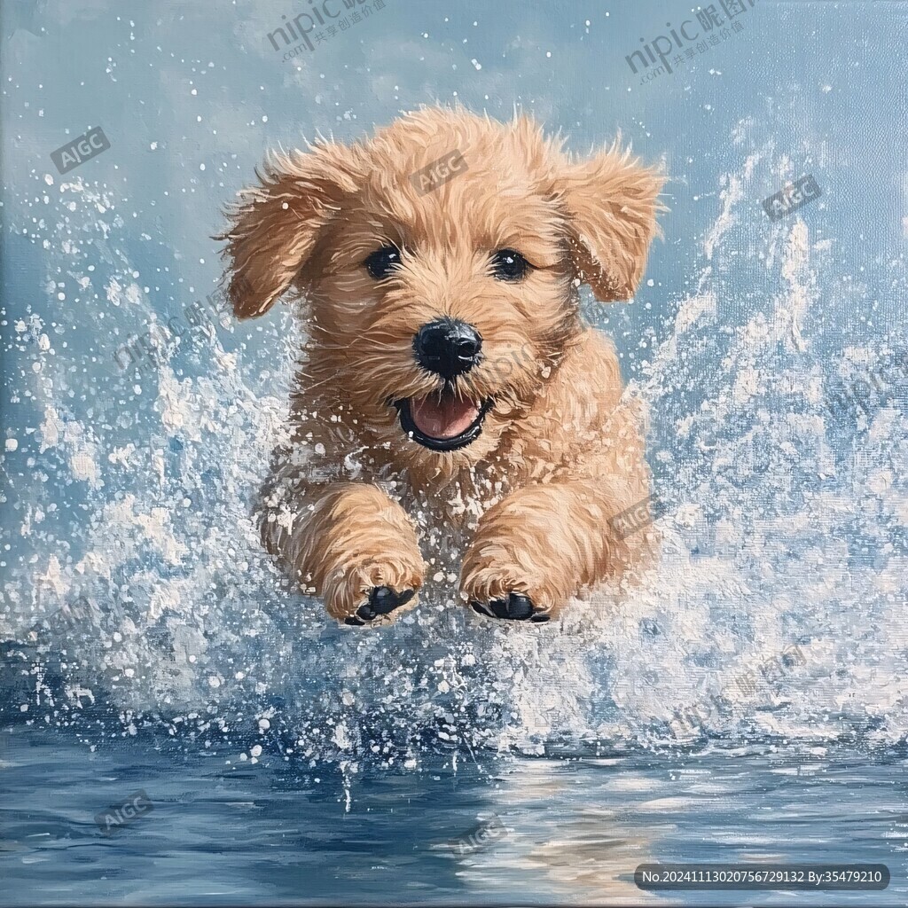 狗狗戲水