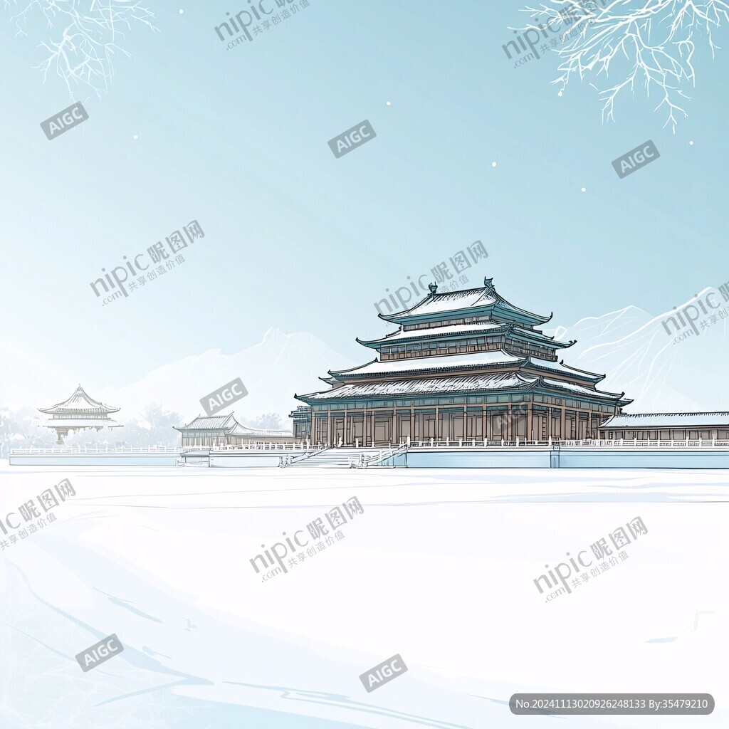 故宮冬天插畫