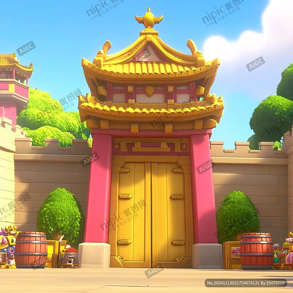 紫荊城門插畫
