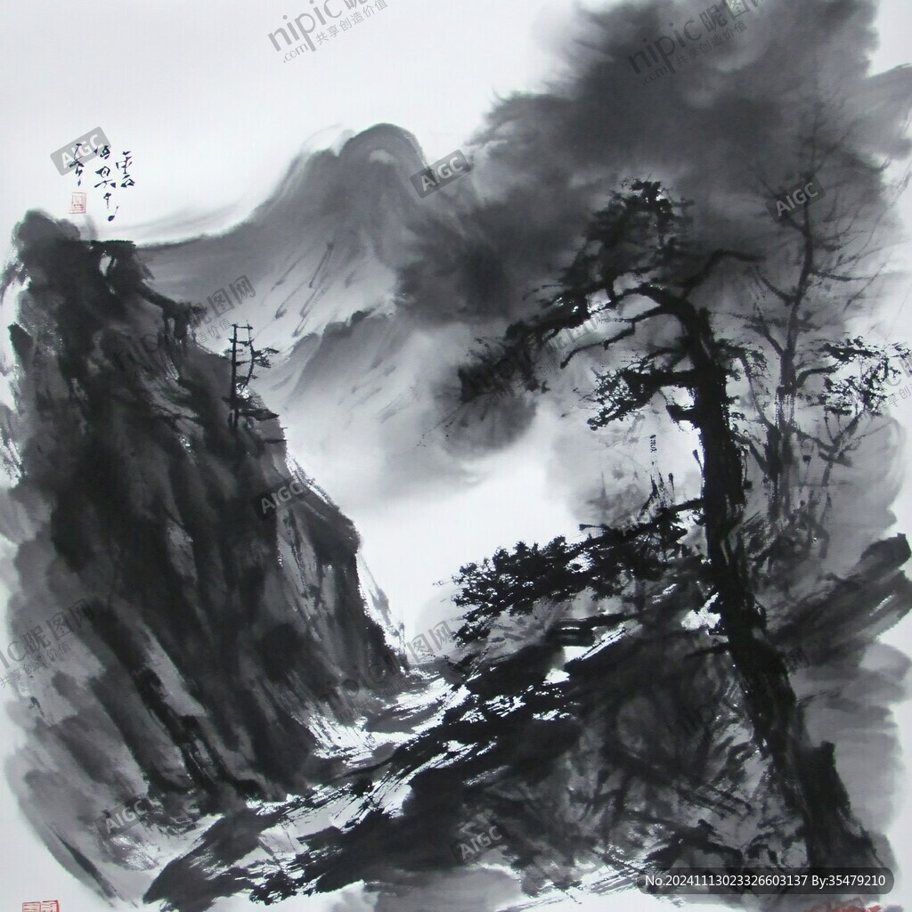 孤松風景畫