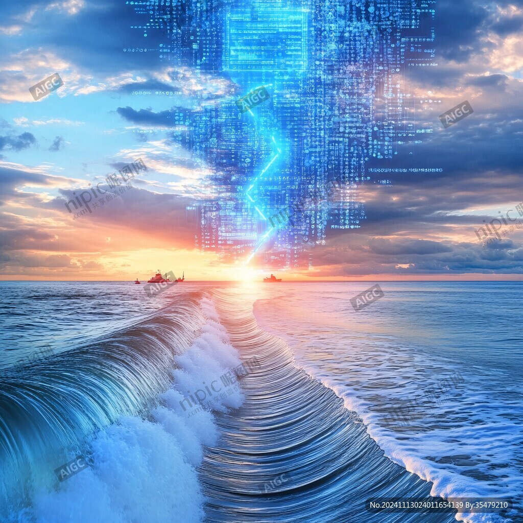 科技浪潮海浪