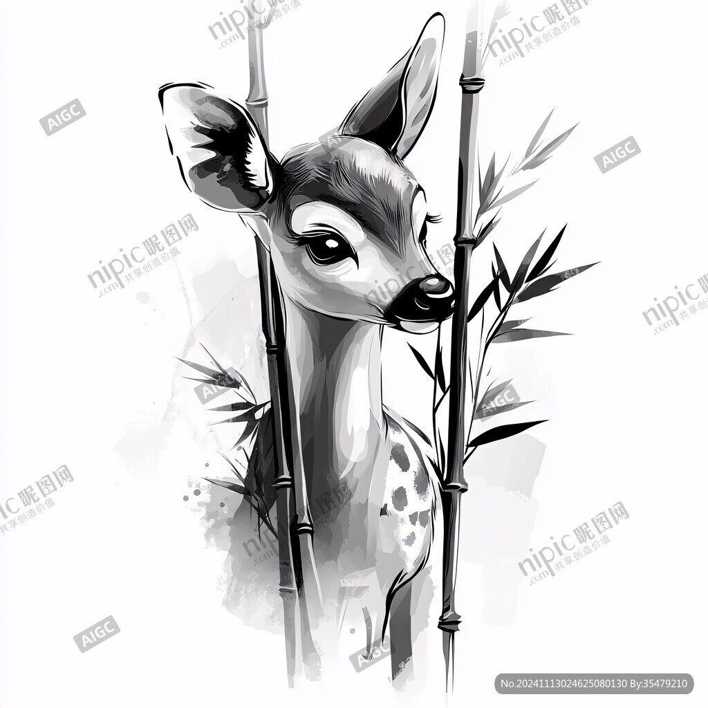 手繪創(chuàng)意梅花鹿
