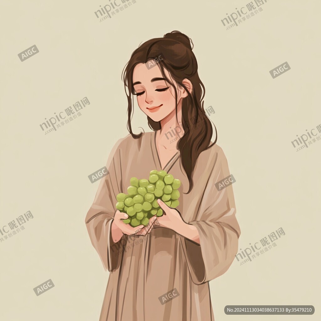 葡萄包裝人物插畫設計