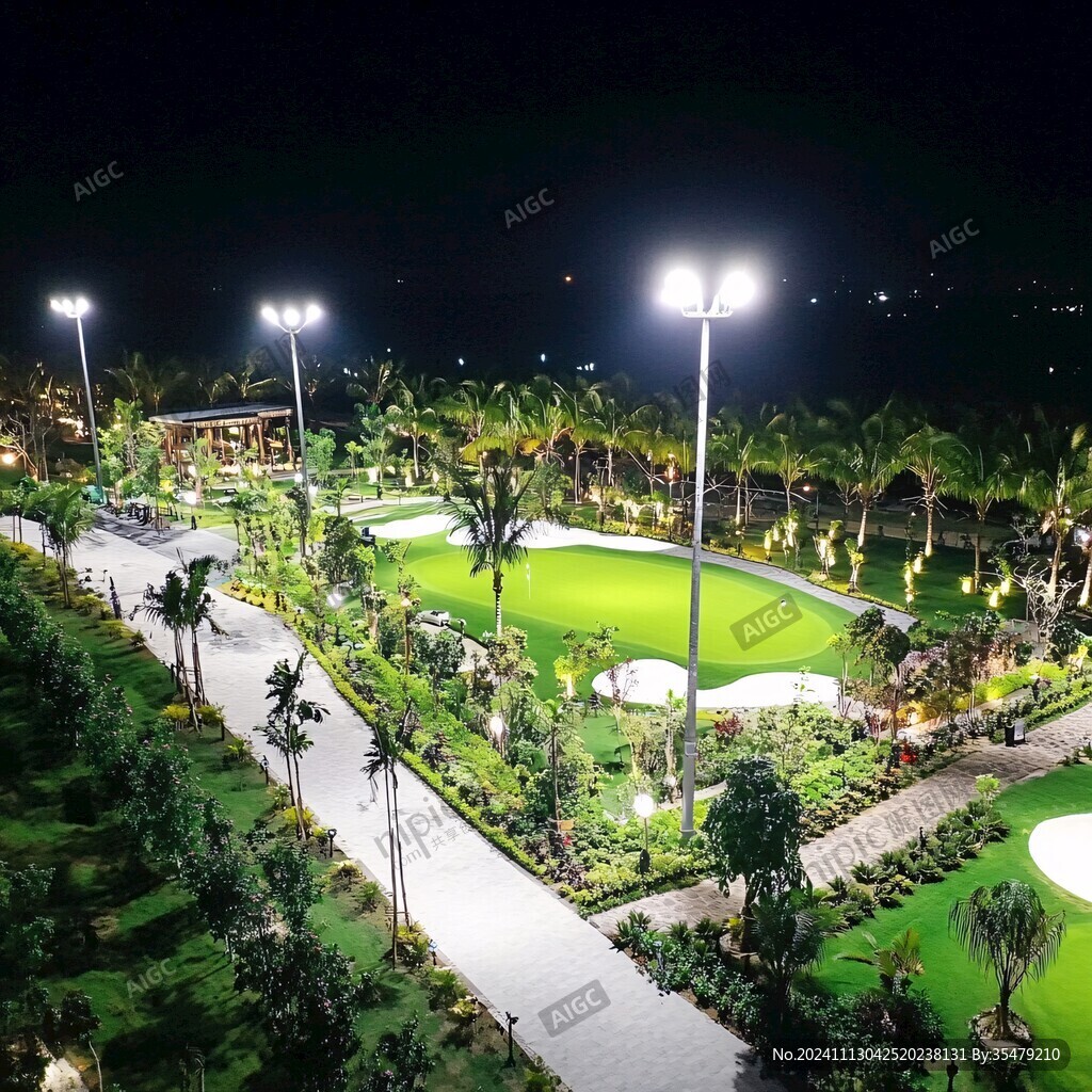 城市體育運(yùn)動(dòng)公園夜景