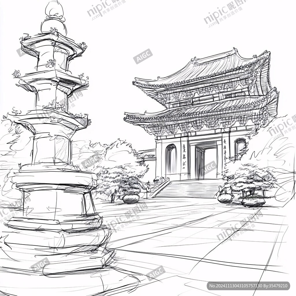 延邊地標線稿