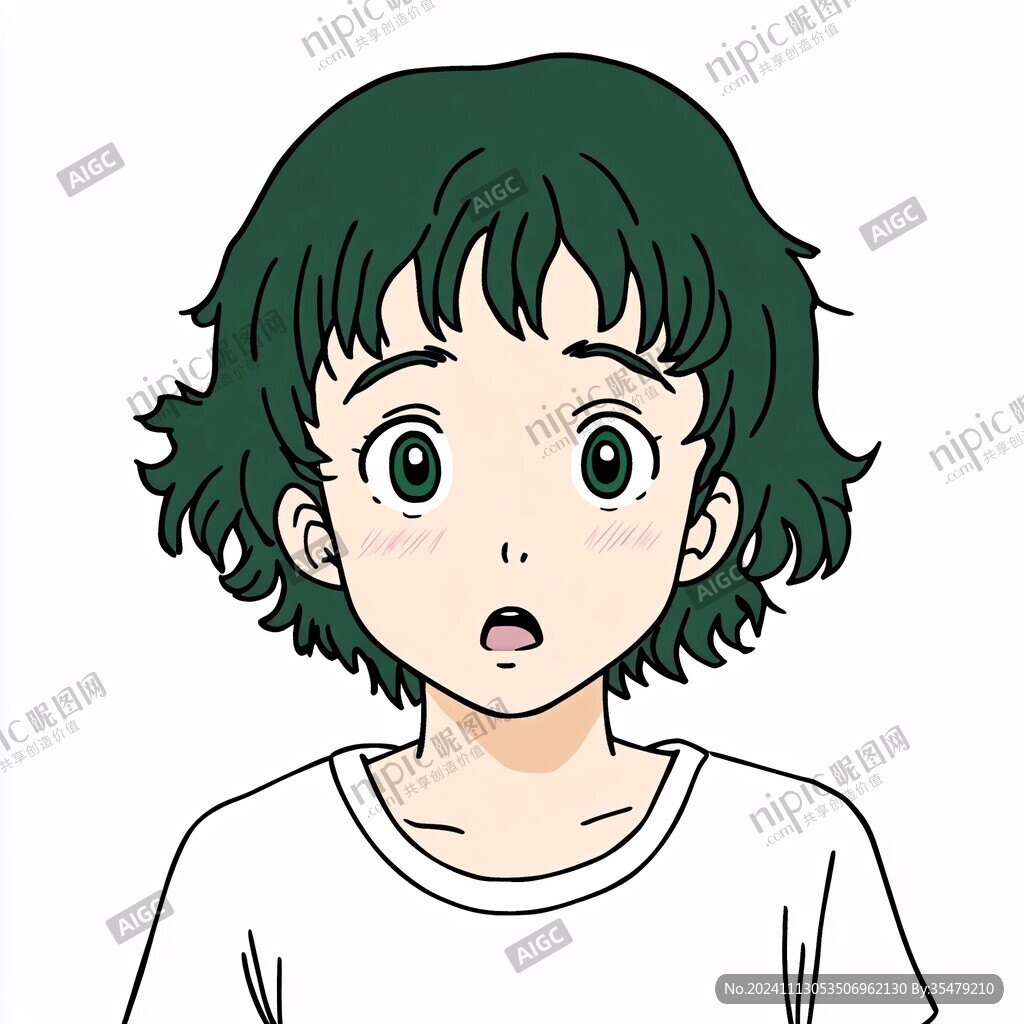 卡通短發(fā)女孩頭像