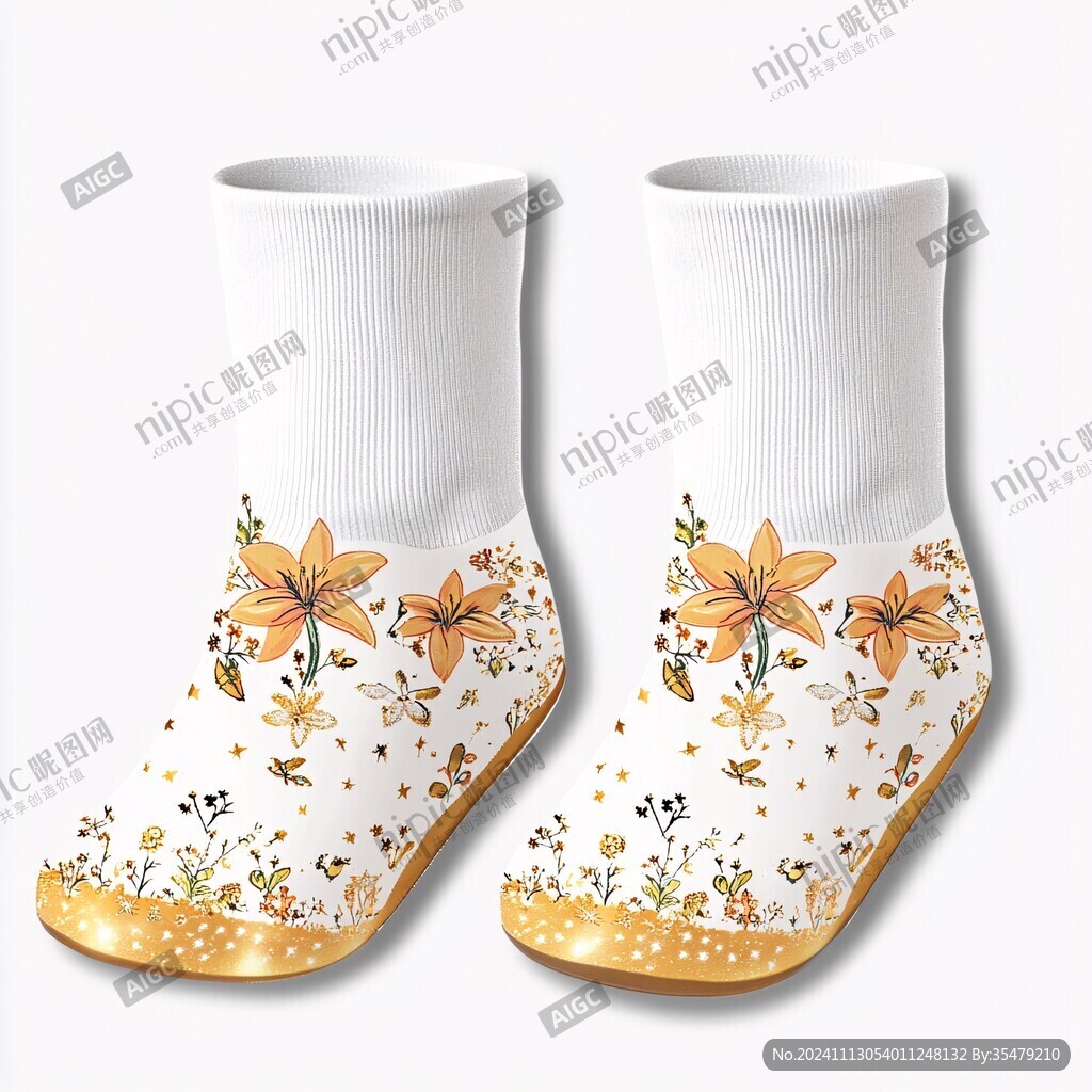 抽象花朵襪
