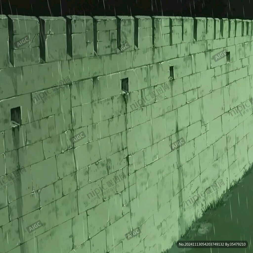雨夜下的城墻