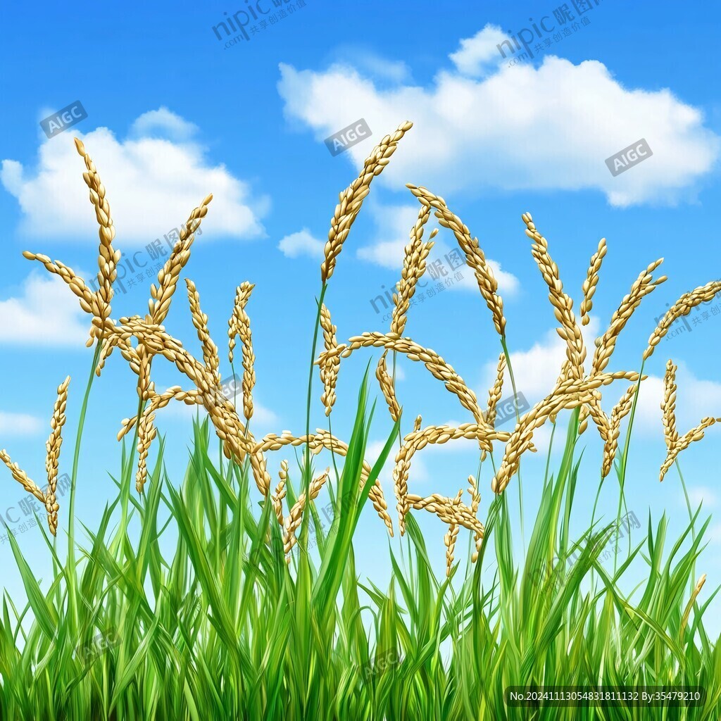 藍天白云麥穗